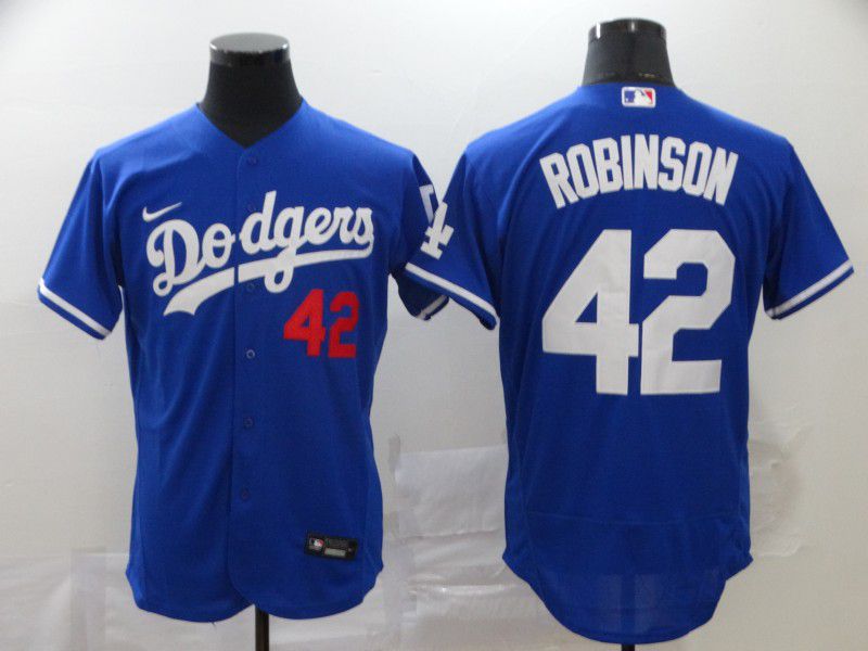 Men Los Angeles Dodgers #42 Robinson Blue Nike Elite MLB Jerseys->los angeles dodgers->MLB Jersey